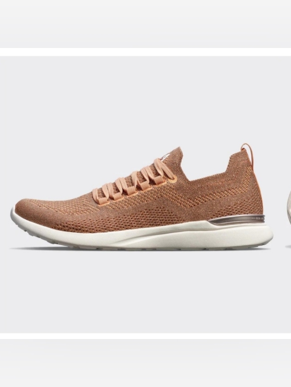 APL Womens TechLoom Breeze Knit Sneaker in Rose Gold and White 8